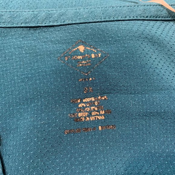 St John's Bay 2X Teal & White Floral Tunic with Teal Back - Picture 8 of 9